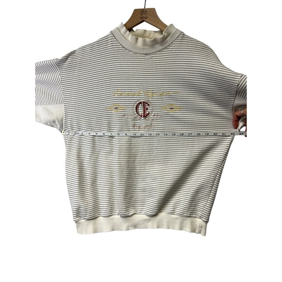 Vintage Women’s Casual Equipe Original Sport Logo Stripped Sweater Small Flaws - Picture 7 of 15